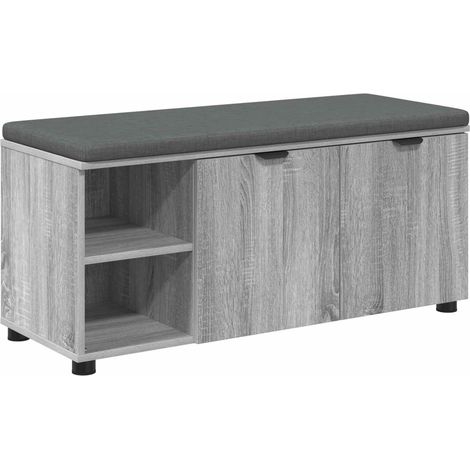 Panca per ingresso con cuscino Sonoma grigia 100 x 38 x 46 cm vidaXL