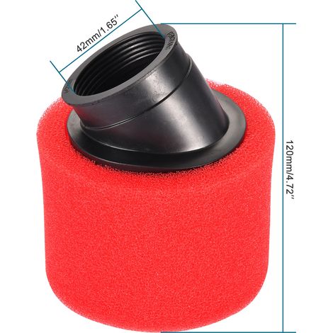 Sponge air filter, suitable for off-road motorcycles and ATVs, double-layer, 42mm diameter, red. (1/4)