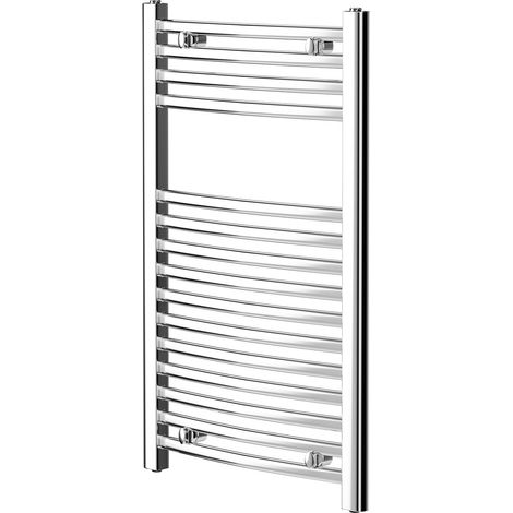 Columbus Chrome 800mm x 500mm Curved Heated Towel Rail (1/5)