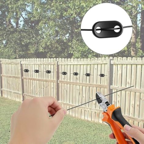 200 pièces de fixation pour écran de confidentialité, 100 plaques de montage en PVC résistant aux intempéries et 100 attaches de câble pour jardins, terrasses et balcons (1/5)