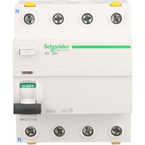 Schneider Electric A9Z21463 Interruptor diferencial blanco 4 polos
