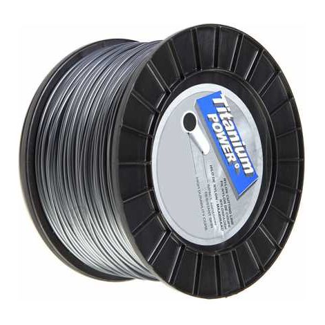 Fil Titanium 2,5 mm x 243 m. Rond. Bi-matière. Bobine. Fil débroussailleuse (1/5)