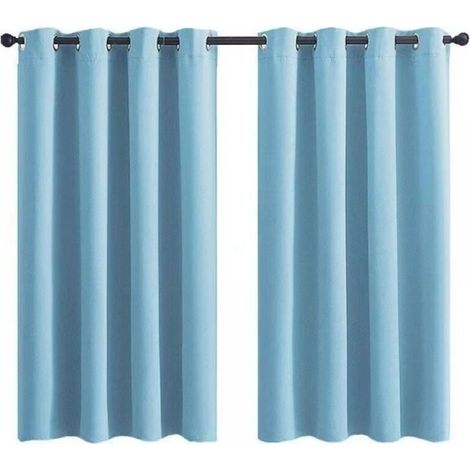 Verdunkelungsvorhang mit Ösen für Kinderzimmer - Einfarbig hellblau - 71 x 91 cm (28 x 36 Zoll) - 2 Paneele (SAMIMPORT-2011) (1/5)
