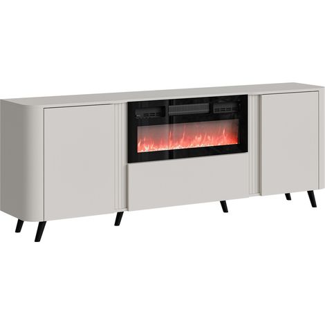 Buffet Modus I, Cachemire + Noir, 76x200cm, Le nombre de portes: 039cm, MDF, Stratifié, LED: Disponible