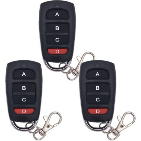 3 pièces télécommande de Porte de Garage clonage télécommande 433 MHz télécommande Universelle sans Fil Porte-clés Duplicateur