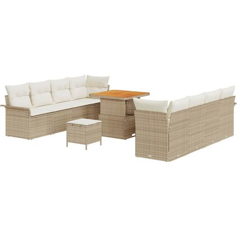 Maison Exclusive - Conjunto de sofá de jardín Beige y Crema 80 x