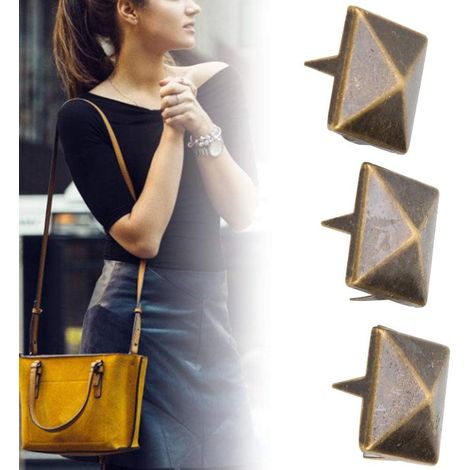 Pyramid Leather Rivets, Decorative Brass Rivets, 100 Pieces (1/5)