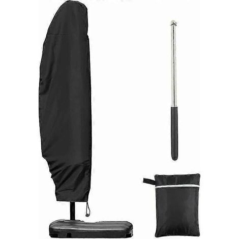 Housse de parasol Deporte 3 m x 4 m, housse de parasol déporté avec fermeture éclair de 1,4 m, housse de parasol Deporte avec tige télescopique, 280 x 30/80/45 cm, Lilaris (1/5)