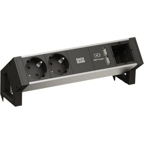 Rallonge électrique - BACHMANN - 937.001 DESK2 - Noir - Sans interrupteur - Garantie 2 ans