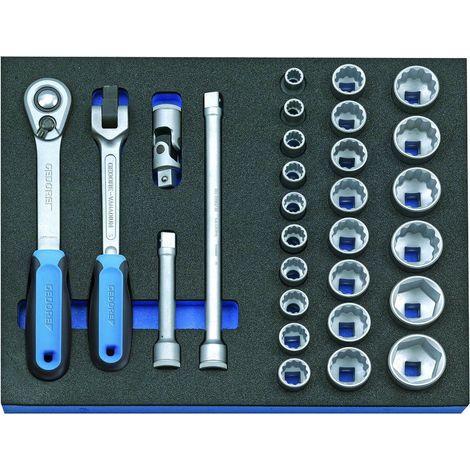 GEDORE 2016494 - Assortiment de clés à douille 1/2" dans le module CT 29 pcs , 2005 CT2-D 19 (1/5)