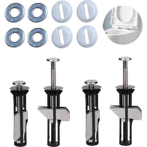 Set di 4 viti per sedile WC, viti per sedile WC in acciaio inox, accessori di montaggio per l'installazione del ripiano del WC, viti per cerniere, facili da installare, viti-JS2 (1/5)