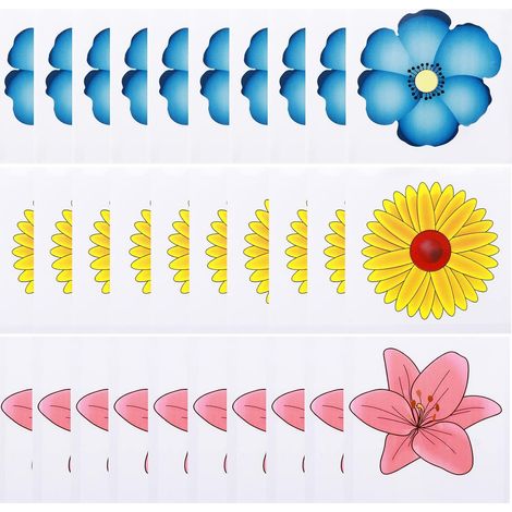 30 Pièces Mouches Piège Autocollant de Fenêtre, Autocollants Anti-Mouches, Pièges à Mouches L'intérieur, Piège à Insectes de Tournesol, Autocollants à fleurs attrape-mouches pour Jardin Maison Cuisine