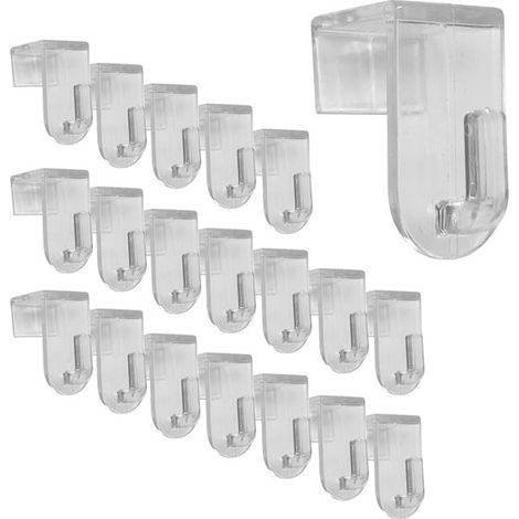 Ganchos para ventanas, ganchos decorativos, transparentes – Juego de 40 piezas, 35 x 20 mm (1/4)