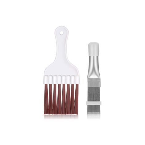 Lot de 3 brosses redresse-ailettes de condenseur – Peigne en acier inox pour radiateur, nettoyage des échangeurs de climatisation