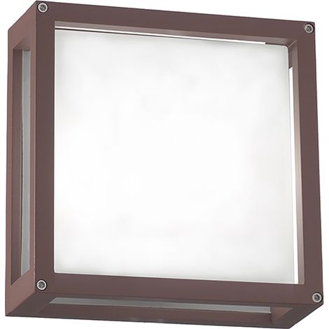 Applique et Plafonnier d'Extérieur DISCOVERY IP54 Couleur Marron, Structure en Aluminium Moulé sous Pression et Diffuseur en Verre Satiné - Groupe Rossini (1/3)