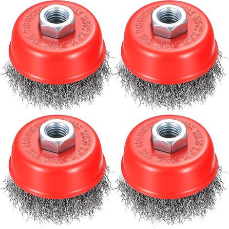 4 Pcs Metal Brush for Grinder, 75 mm, Conical (1/5)