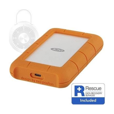 LaCie Rugged Secure Hard Disk Esterno Portatile 2TB 2.5" USB-C 3.2 Gen 1 AES 256-bit Arancione (1/5)