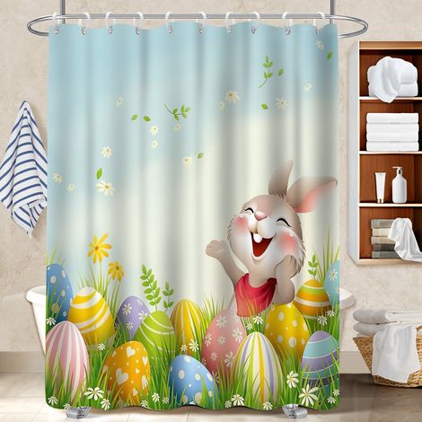 Rideau douche polyester 180x180 tendance rideau étanche pour un printemps fleuri dans la salle de bain (1/5)
