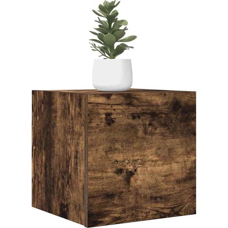 vidaXL Muebles para TV de pared 2 uds roble ahumado 30,5x30x30 cm (1/5)