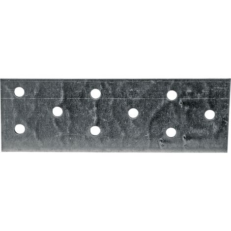 Connettore piatto perforato per carpenteria, 120x40x2mm, in acciaio, per collegamenti, 1 pz. (1/2)