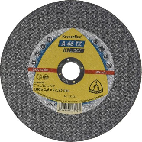 Disque à tronçonner en acier 180x1,6 KLINGSPOR A46TZ