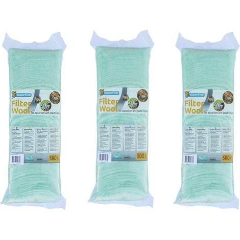 3 Ouates - Perlon Vert 500 gr pour filtre d'aquarium (1/2)