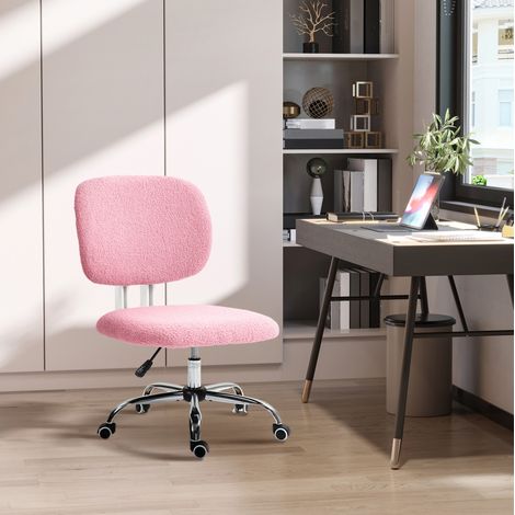 MEUBLIV Chaise de bureau 48 x 53 x 90 cm rose – hauteur réglable, sans accoudoirs (1/5)