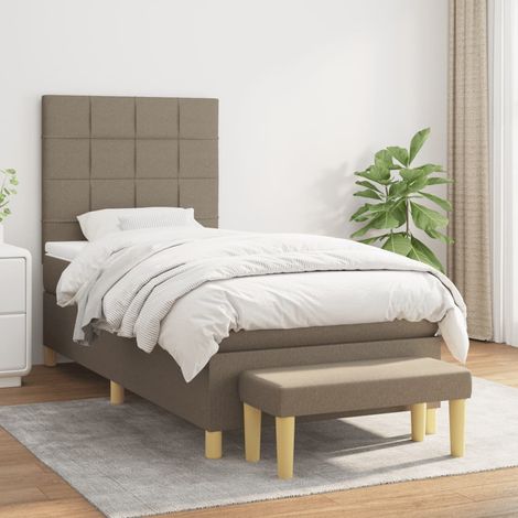Taschenfederkern - vidaXL Boxspringbett mit Matratze Taupe 80x200 cm Stoff - Stoffbett (1/5)