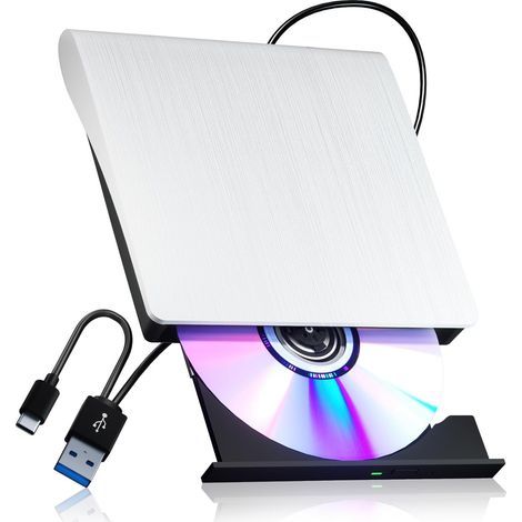 Lecteur DVD externe USB 3.0 et Type-C pour PC, ordinateur portable, gravure de CD/DVD. (1/5)