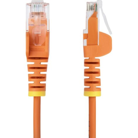 StarTech.com Cavo Ethernet CAT6 Arancionene da 3m Patch UTP con Plug RJ45 Antigroviglio e Rilievi di Trazione, Cavo Lan Slim in Rame Puro 28AWG, Sottoposto a test Fluke (1/2)