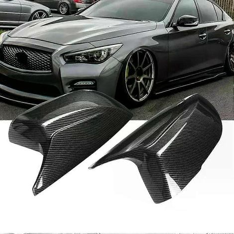 Coques de rétroviseurs extérieurs style M, couleur fibre de carbone, pour Infiniti Q50 Q60 Q70 QX30 (à partir de 2014) - Paire (JXLGV) (1/5)