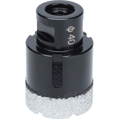Vakuumgelöteter Diamantbohrer, Kernbohrer, Marmorsägenöffner M14 schwarz 40 mm (1/5)