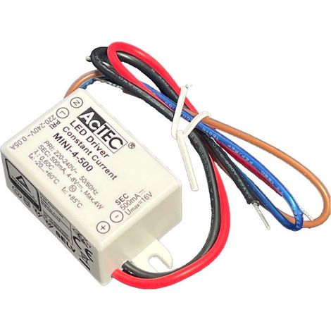 Mini Led Driver IP65 Corrente Costante 500mA 4V-8VDC 4W 48X38X21mm