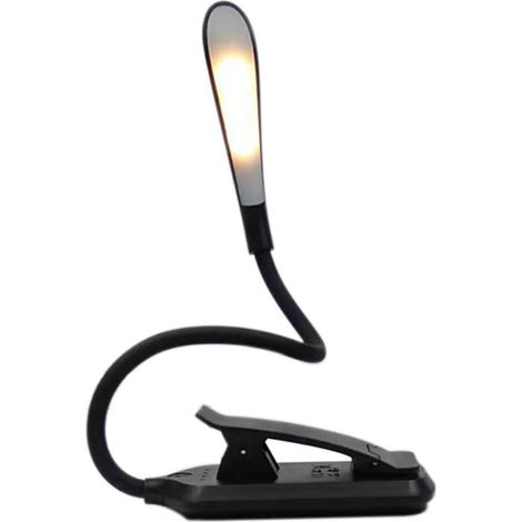 Sewroro Lampe De Lecture Led à Pince Flexible Usb Noir, Col Cygne (1/5)