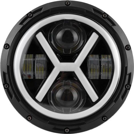 Fari LED 7 pollici, X-Type rotondo per auto, adatti per Wrangler ecc. (1/3)