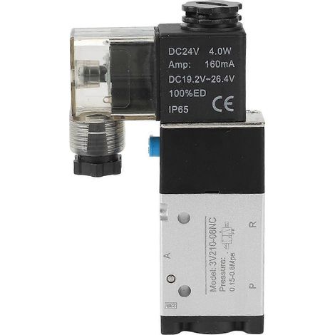 Électrovanne pneumatique en alliage d'aluminium, à réponse rapide, à action directe, filetage NPT 1/8", 24 V CC