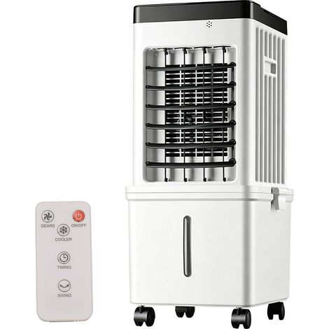 Ventilateur et humidificateur 3 en 1 avec télécommande, fontaine à eau portable de 15 L, 3 vitesses et 3 modes de ventilation, rotation à 120° et minu (1/5)