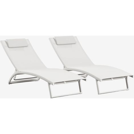 Pacco di 2 lettini prendisole reclinabili in alluminio con cuscino Dulem SKLUM (1/5)