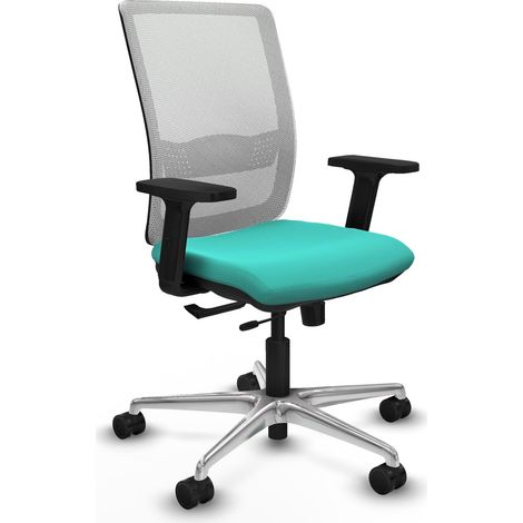 Silla de oficina piqueras y crespo Haches turquesa cuero aluminio (1/2)