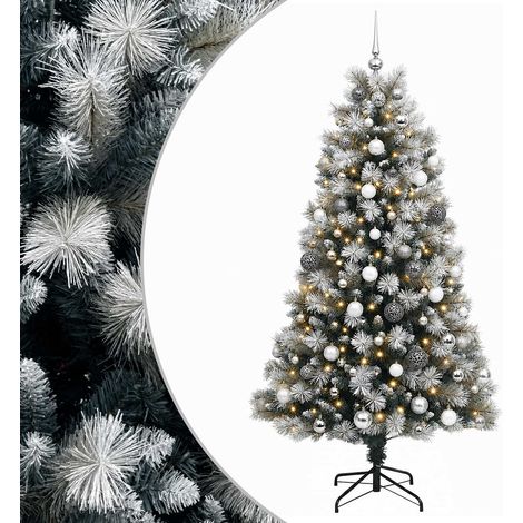 Albero di Natale artificiale con rami snodati e palline 240 cm vidaXL (1/5)