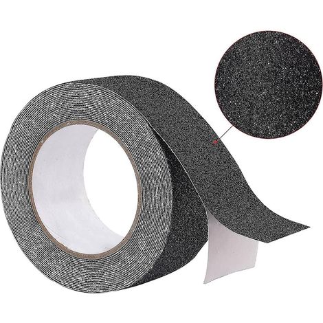 Bande antidérapante pour escaliers - Noire, 5 m x 2,5 cm, usage extérieur et intérieur (1/5)