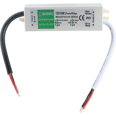 Ortviai Alimentation Étanche IP67 pour Bande LED Extérieure – 12 V / 15 W, Protection Surcharge/Court-Circuit/Surpression (1/5)