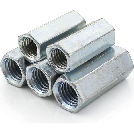 20 écrous hexagonaux longs M6 M8, de connexion, tige filetée (1/5)