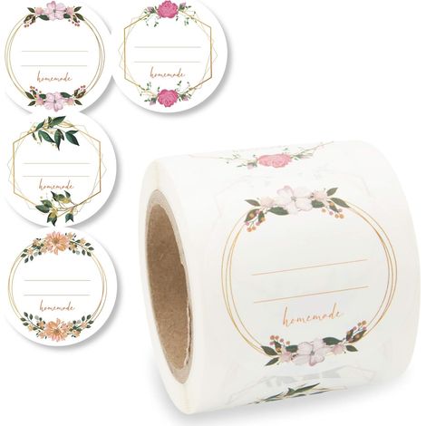 Étiquettes autocollantes florales de 50 mm (200 feuilles) (1/5)