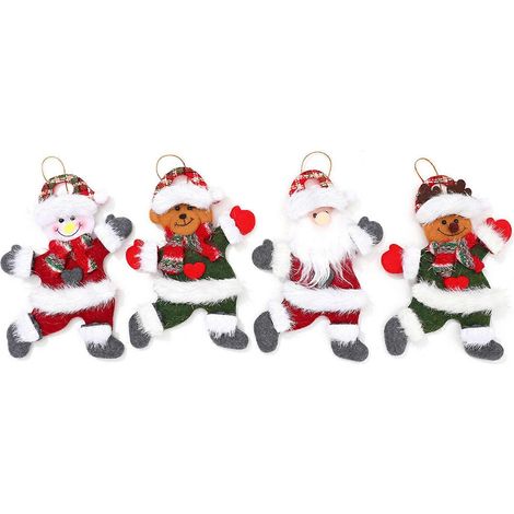 4er-Set Bären-Weihnachtsmann-Anhänger, mehrfarbig, für Weihnachtsbaumdekoration im Innen- und Außenbereich (1/5)