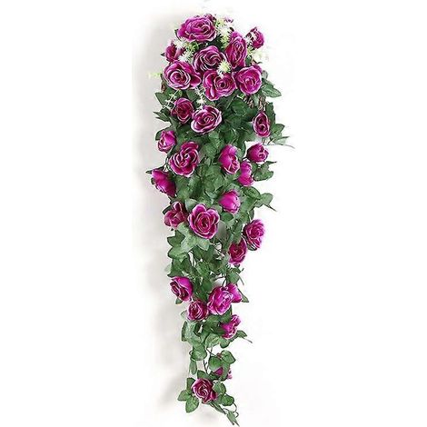 Décoration d'intérieur tendance, fleurs artificielles, roses suspendues, fausses plantes grimpantes pour la maison et le jardin.violet (1/5)