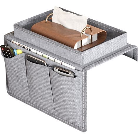 Borsa portaoggetti per bracciolo del divano, supporto per telecomando TV da bracciolo della poltrona, borsa portaoggetti per poltrona reclinabile, divano, poltrona, comodino, può contenere cellulari, (1/5)