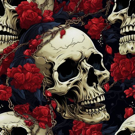 Tela decorativa para exteriores Oxford - Motivo de calavera I DX4943 (1/5)