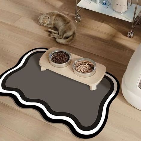 Alfombrillas comer gatos perros, alfombrillas comer resistentes salpicaduras manchas, alfombrillas fáciles limpiar antideslizantes, 3040 cm (1/5)