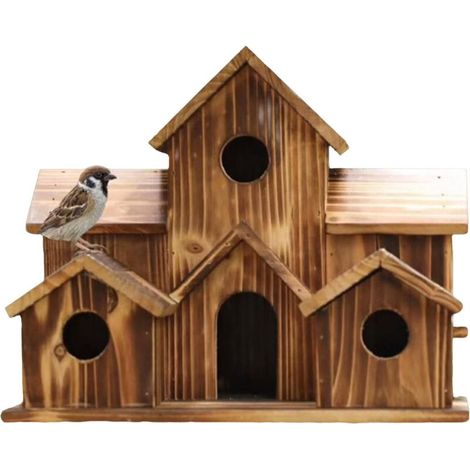Bardusch - Grande maison à oiseaux rustique en bois pour une utilisation en extérieur - Nichoir pour oiseaux avec nichoir pour le jardin - À utiliser dans le jardin, le balcon, la pelouse et (1/5)